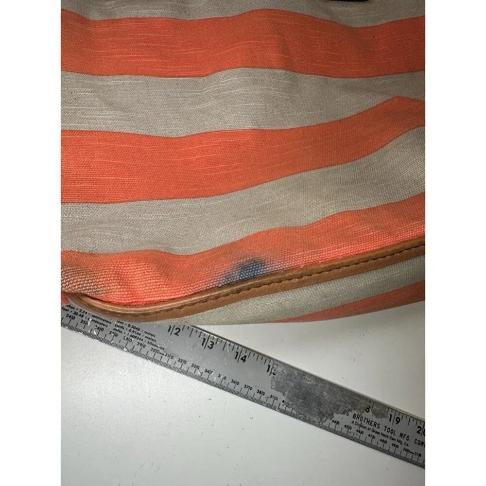 Kate Spade New York Bon Shopper Jubilee Stripe Coral/Natural Stripe Purse